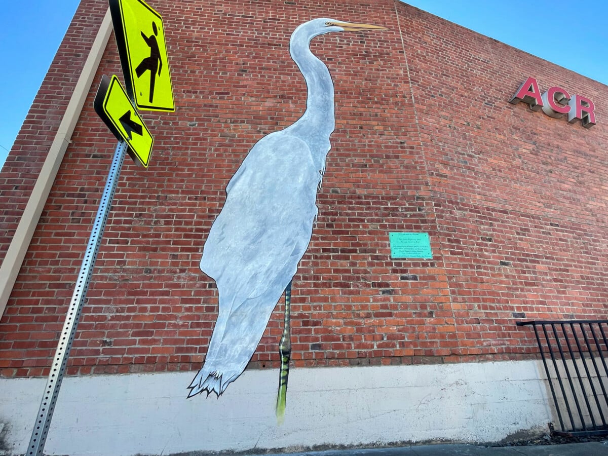 Alameda Post - Egret Mural by Dan Fontes on Clement St