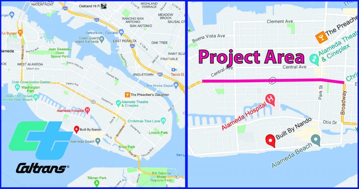 Alameda Post - Bear's-Eye View June 12, 2022 – Encinal construction map