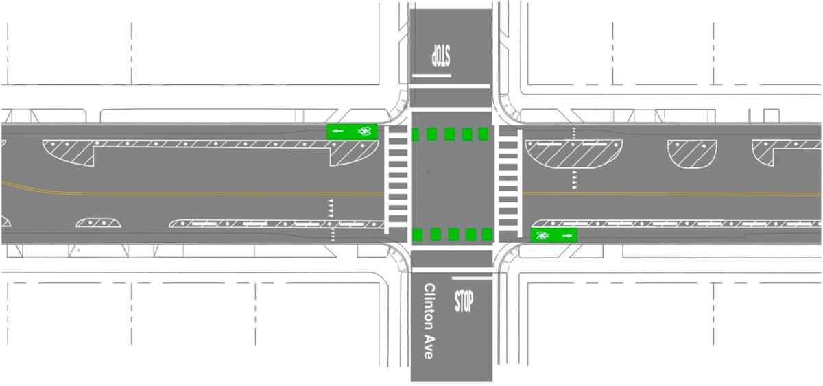 Alameda Post - Diagram of proposed changes to Grand Street at Clinton Avenue