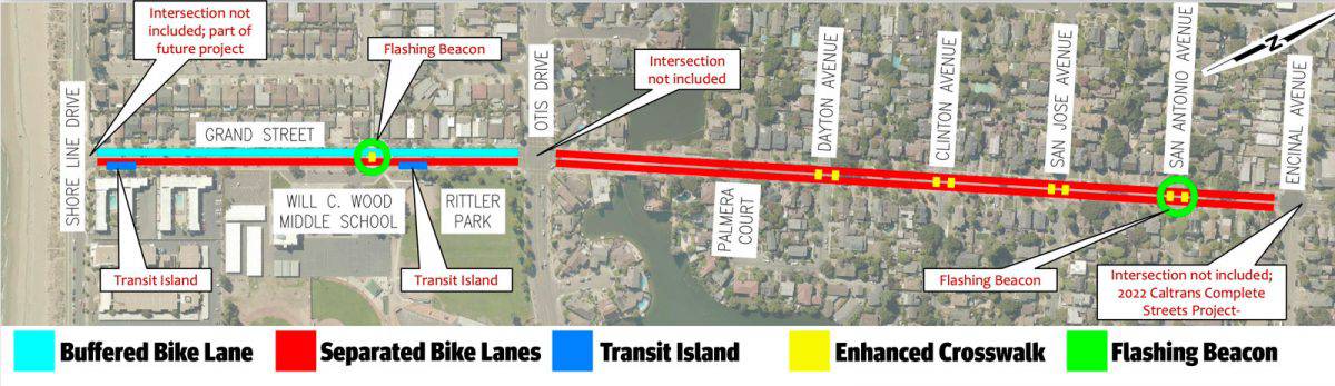 Alameda Post - Grand Street resurfacing map