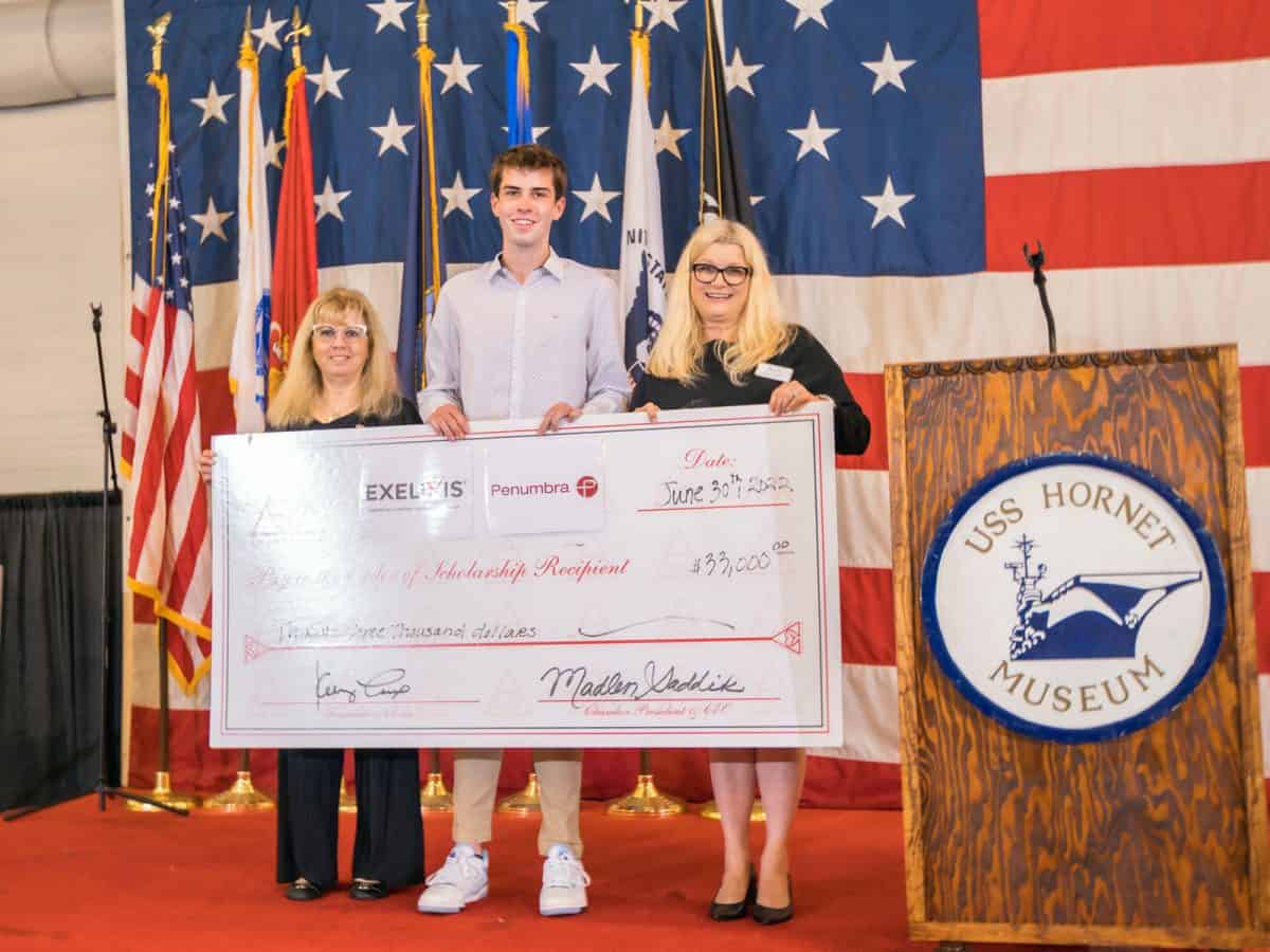 Alameda Post - Wilma Chan Scholarship winner Henry Mills with Madlen Saddik and Kelly Lux 