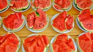 Alameda Post - plates of sliced watermelon