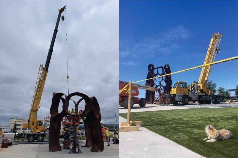 Alameda Post – Bear's-Eye View for August 7, 2022 – installation of Becken by DeWitt Godfrey at Alameda Point