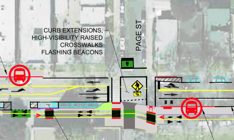 Alameda Post – Bear's-Eye View for August 21, 2022 – Map of Central Ave. and Page St. crosswalk 