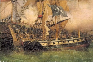Alameda Post - painting of an 18th century pirate ship