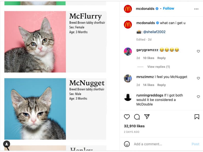 Alameda Post – McDonald's Instagram post