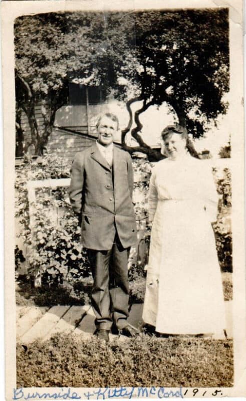 Alameda Post - an old photo of a man and a woman. Burnside and Catherine of the McCord Family