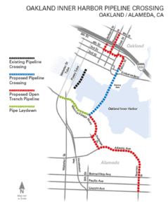 Alameda Post - The map from EBMUD detailing construction for the pipeline crossing