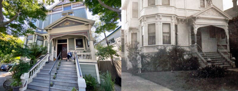 Alameda Post - a black and white photo of the house next to a modern photo