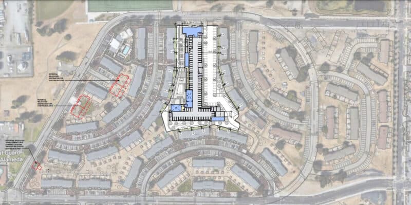 Alameda Post - an aerial view of the proposed Admiral Cove homes