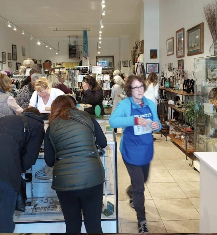 Alameda Post - the Thrifty Kitty benefit sale. Shoppers browse the store.