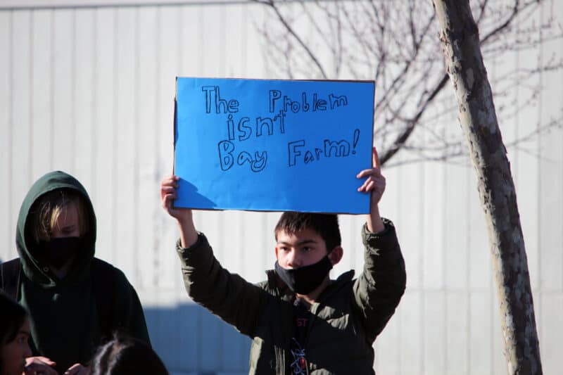 Alameda Post - Students protest the proposed closing of Bay Farm Middle School on January 23, 2022