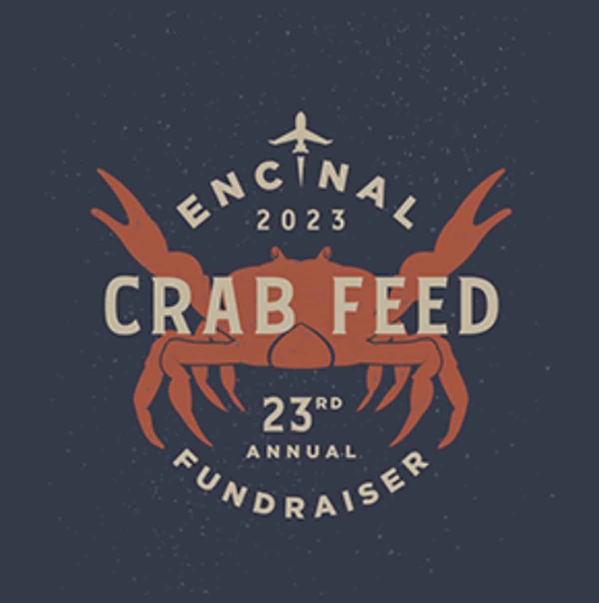 Alameda Post - a poster with a crab on it that says Encinal Crab Feed. 2023. 23rd annual fundraiser"