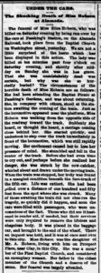 Alameda Post - A newspaper clipping titled "Under the Car. The Shocking Death of Miss Hobson at Alameda"