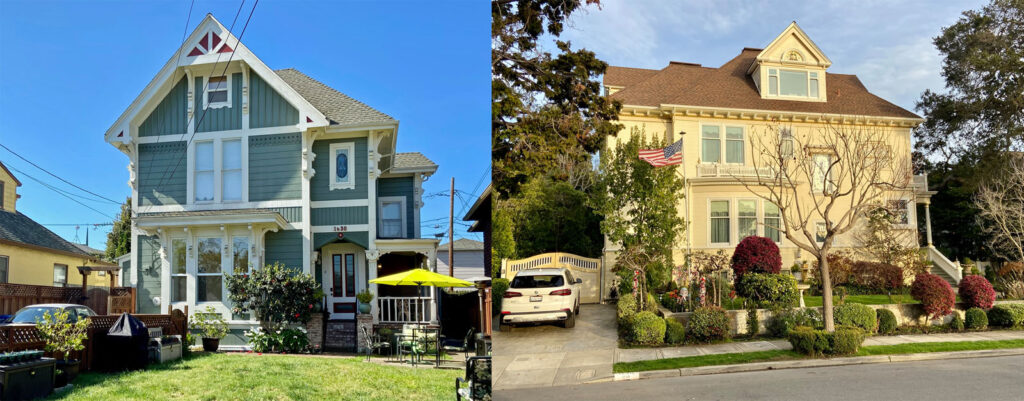 Alameda Post - two houses from the same era, both used by the Bruton family