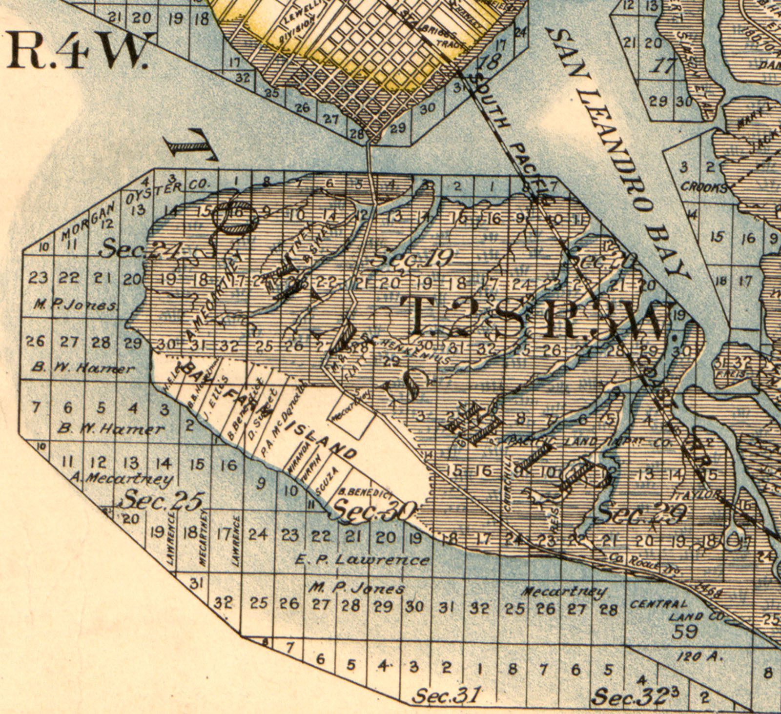 Alameda Post - 1894 map of Bay Farm Island