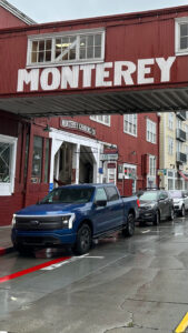 Alameda Post - the Ford F150 Lightning underneath a bridge at Monterey Bay's historic area