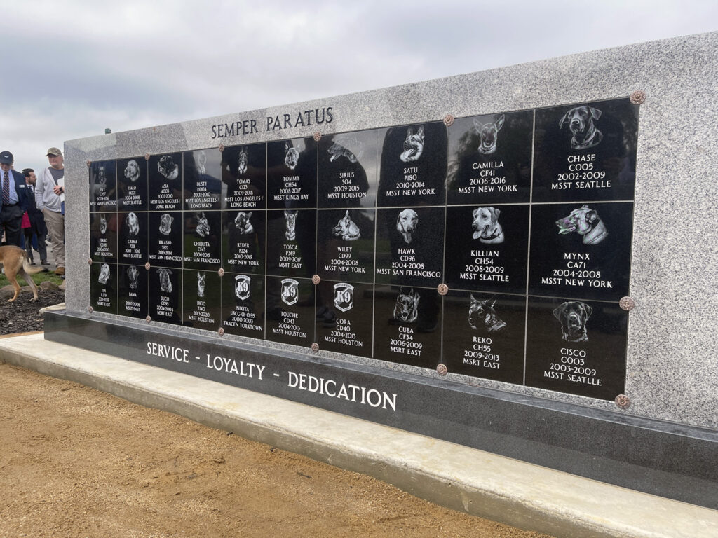 Alameda Post - Bear's-Eye View of Alameda for March 19, 2023 – Wall of plaques commemorating K9 heroes 