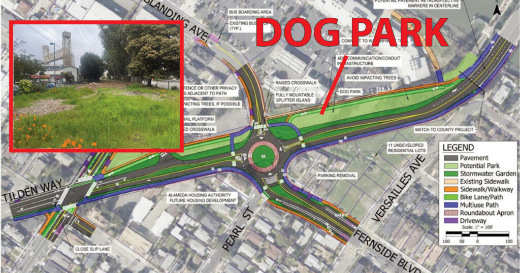 Alameda Post - Bear's-Eye View of Alameda for March 26, 2023 – site of potential dog park