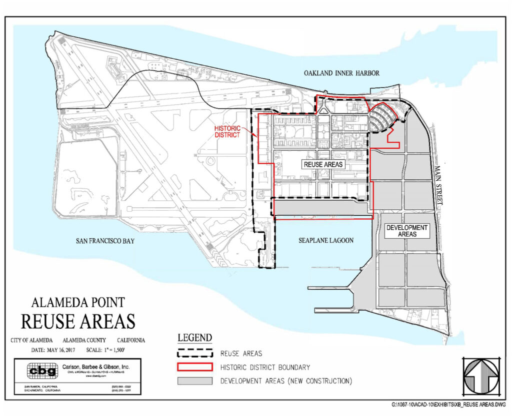 Alameda Post - a map of Alameda Point, including the reuse area