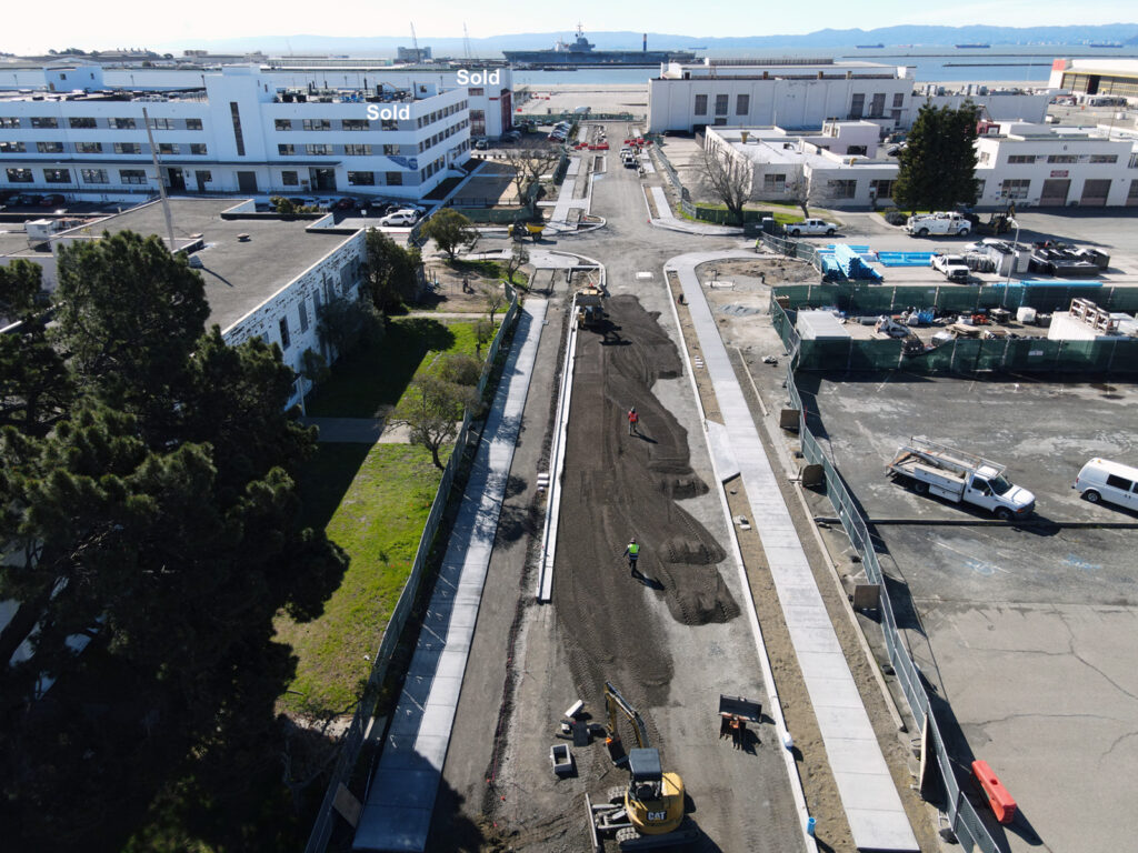 Alameda Post - an aerial view of road paving