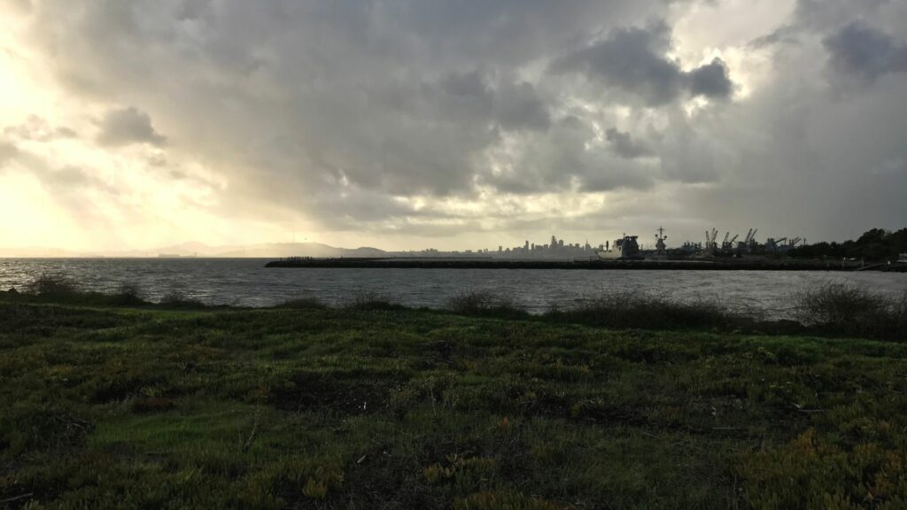 Alameda Post - Storm clouds as seen from Ballena Bay. Residents can expect heavy rains.