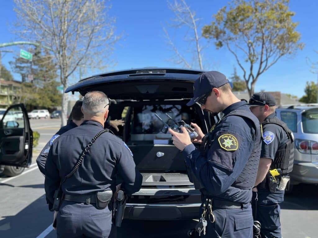 Alameda Post - A Dublin PD officer assists Alameda Police search for a suspect with a drone.