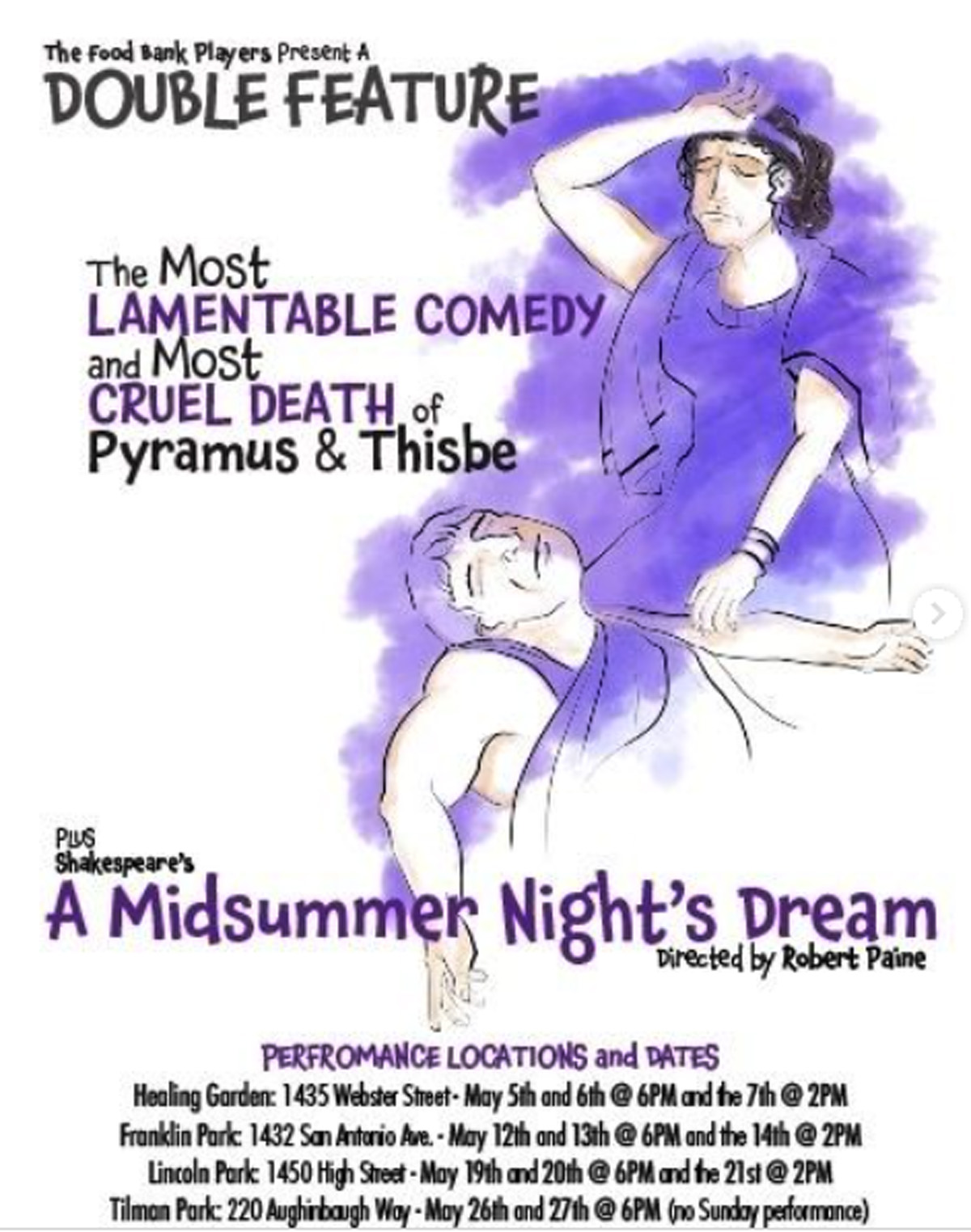 Alameda Post - poster for the Food Bank Players' performances of A Midsummer Night's Dream