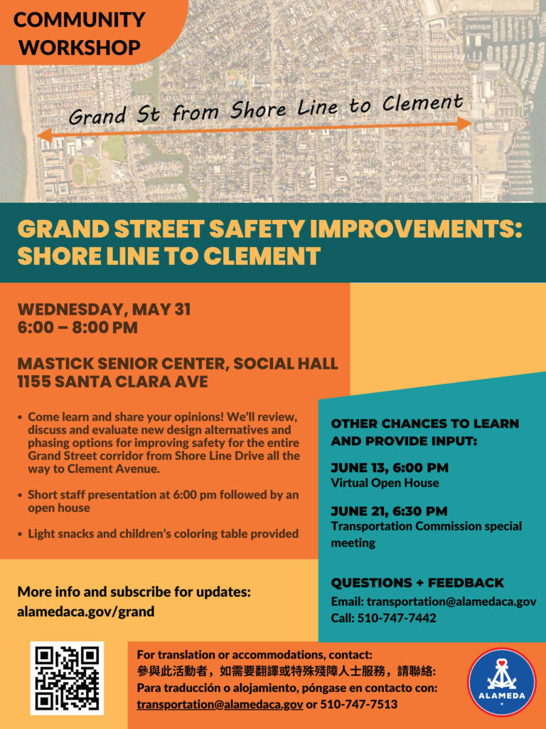 Alameda Post - the flyer for the Grand Street Community Workshop. Read on for details