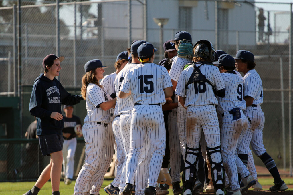 Alameda Post – The Jets celebrate winning the West Alameda County Conference Shoreline League Championship league title on May 12. Photo Kelly Quach.