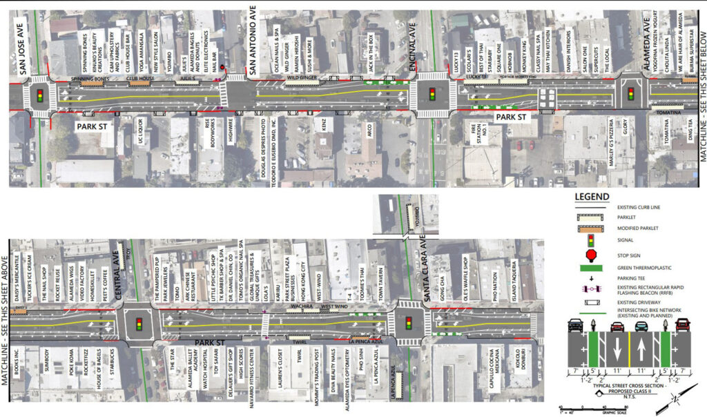 Alameda Post - an aeiral view of Park Street 