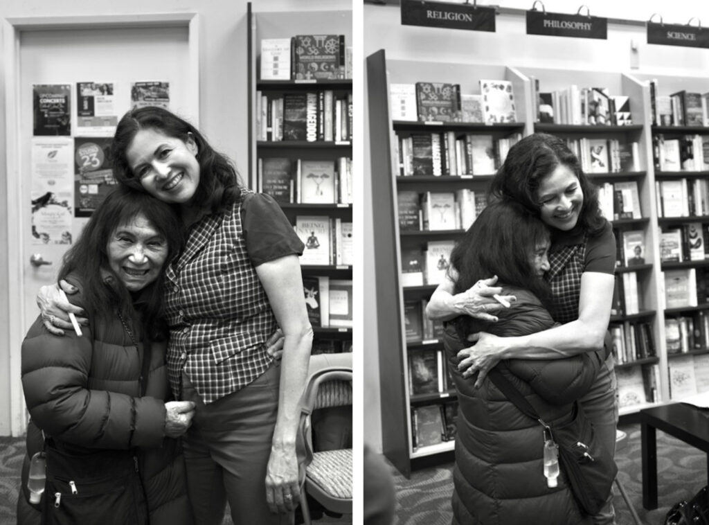 Alameda Post - Karin Jensen hugs her Auntie Jean, who is a character in The Strength of Water