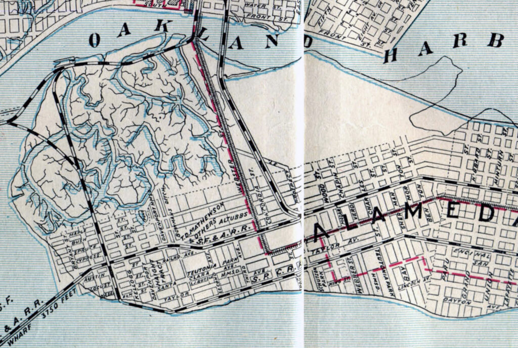 Alameda Post - Bear's-Eye View of Alameda for June 5, 2023 — Early map of Alameda