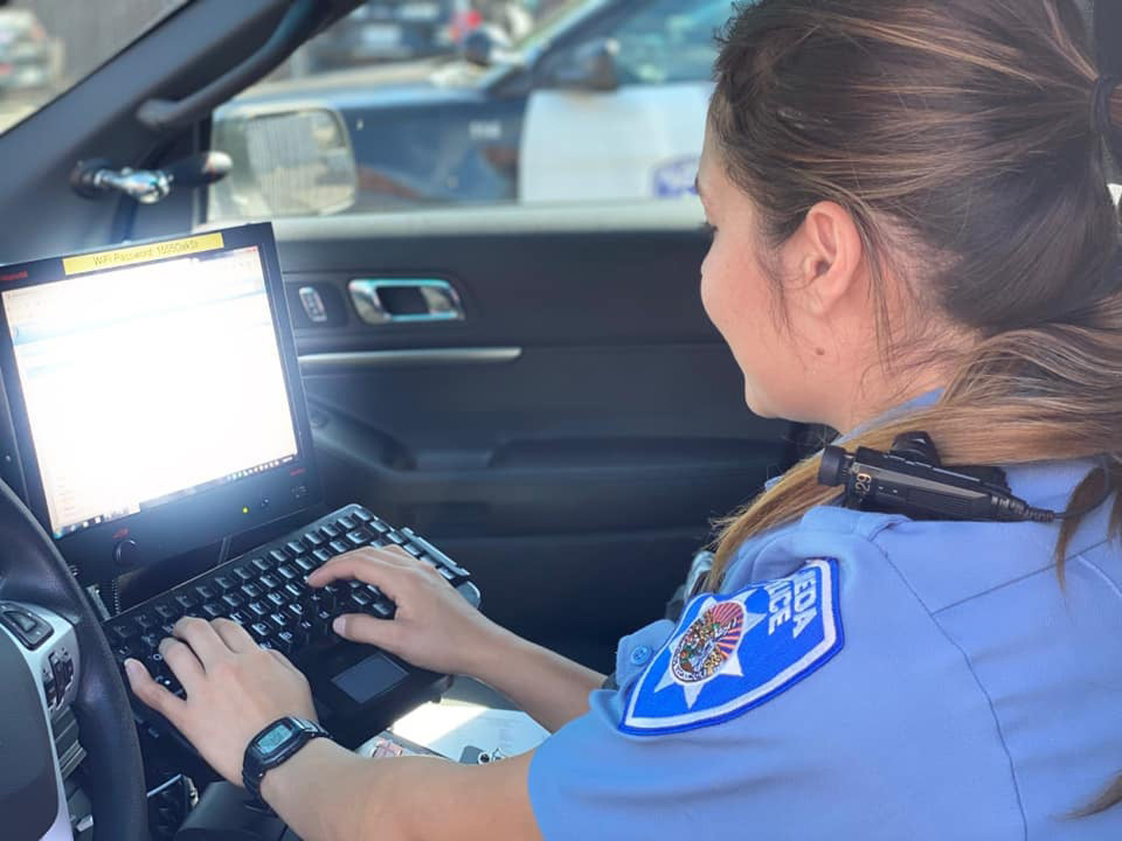 police car computer screen