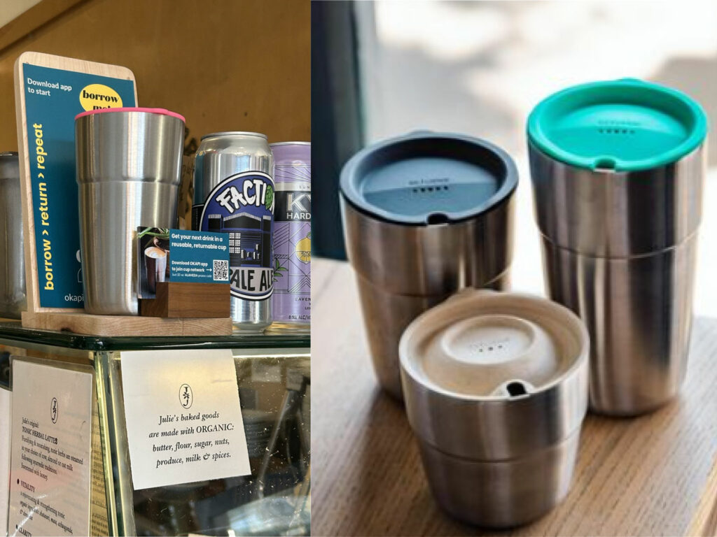 Alameda Post - reusable metal cups with silicone lids