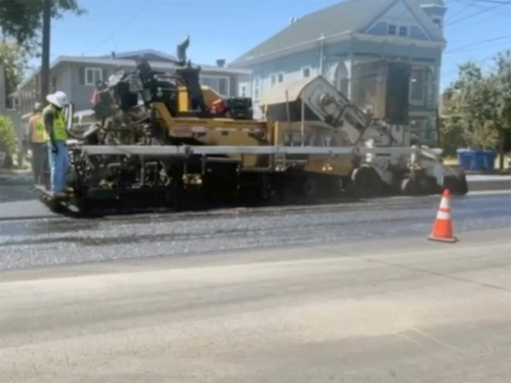Alameda Post - Bear's-Eye View of Alameda for June 25, 2023 - repaving machines working on Encinal Avenue