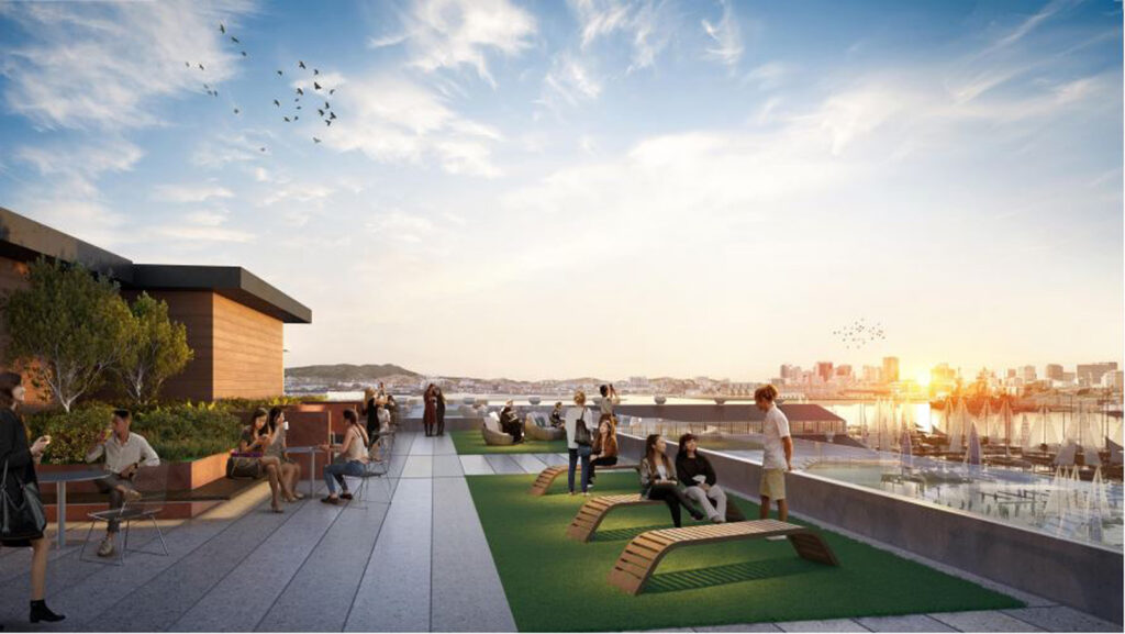 Alameda Post - renders for The Foundry's roof deck area