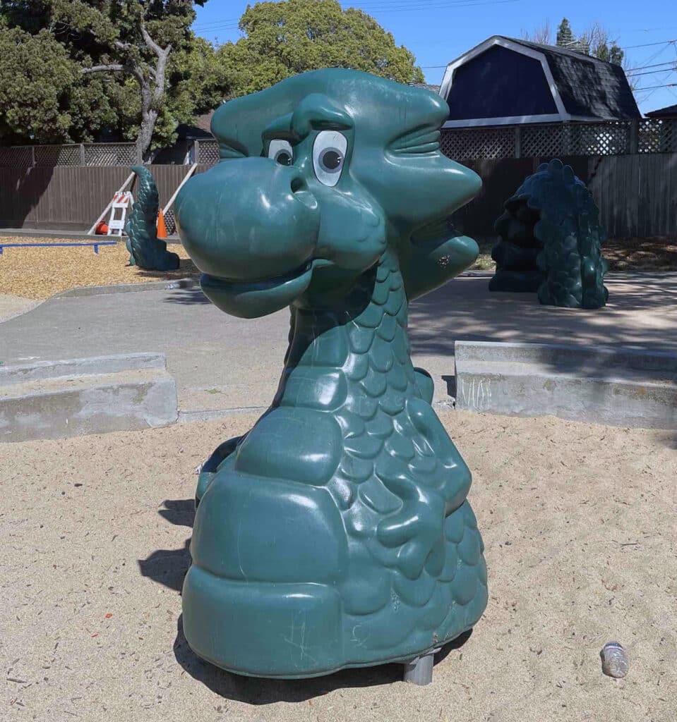 Alameda Post - Bear's-Eye View of Alameda for August 20, 2023. The Krusi Park dragon