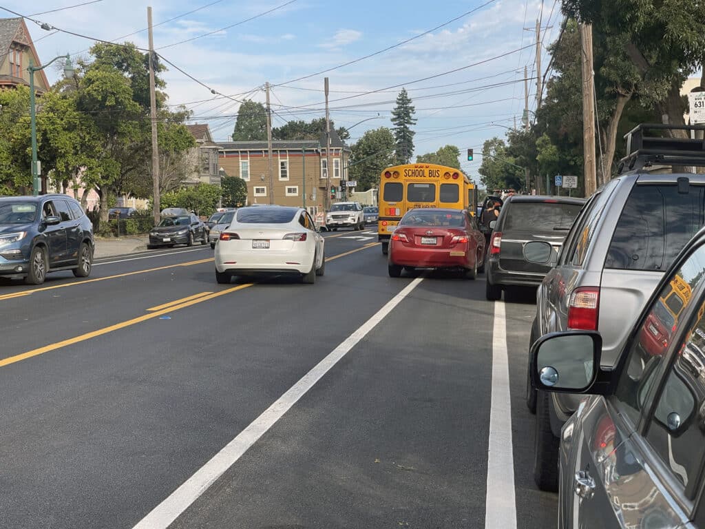 Alameda Post - Bear's-Eye View of Alameda for August 20, 2023. Alameda High School dropoff