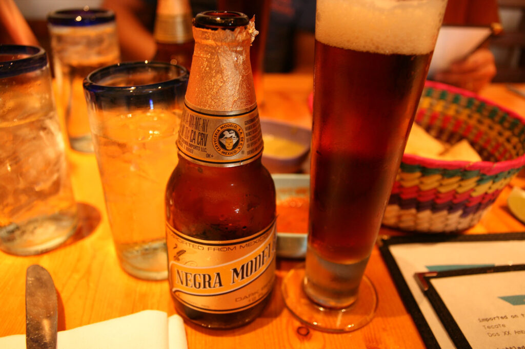 Alameda Post - a beer on the table at a Mexican restaurant