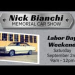 Alameda Post - the poster for the Nick Bianchi Memorial Car Show Labor Day Weekend Saturday September 2nd 9am to 12pm at Corica Park