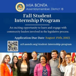 Alameda Post - a poster for the Fall Student Internship Program with Mia Bonta