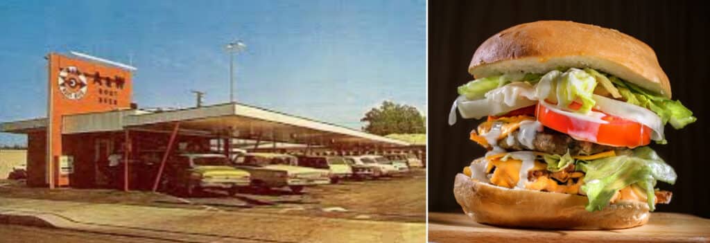 Alameda Post - an old A&W restaurant and a burger
