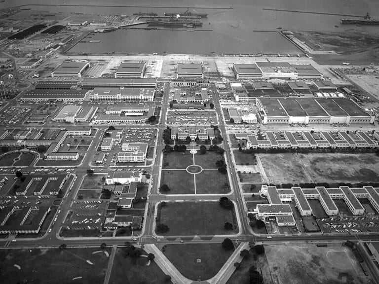 Alameda Post - an aerial of the Naval Air Station