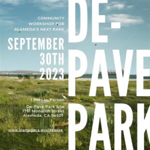 Alameda Post - De-Pave park workshop poster