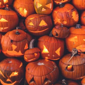 Alameda Post - a stack of jack o lanterns