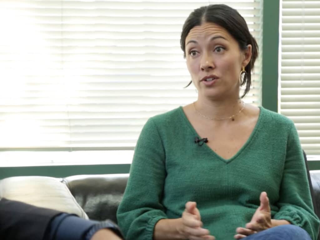 Alameda Post - Jessica Kerber sits down on a sofa and talks