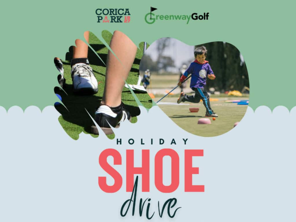 Alameda Post - a poster for the Greenway Golf Holiday Shoe Drive