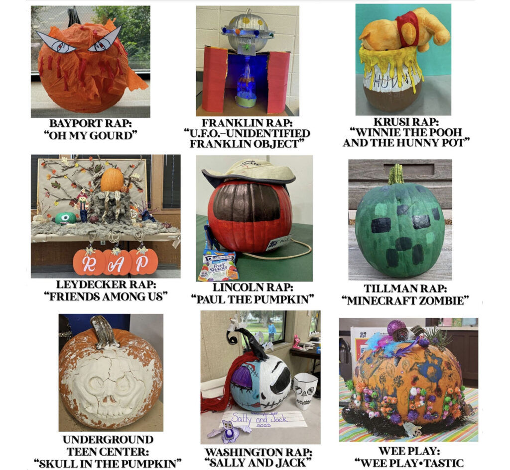 Alameda Post - photos of the pumpkins in the ARPD pumpkin decorating contest