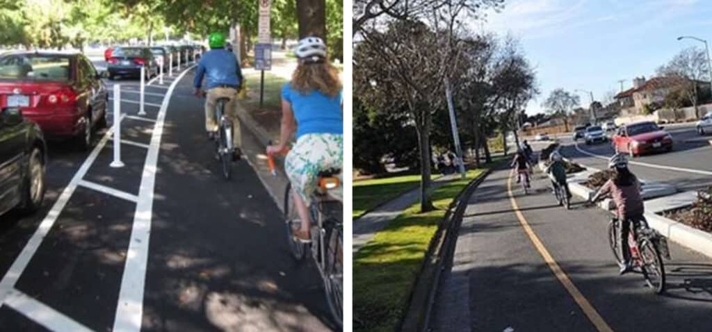 Alameda Post - examples of separated bike lanes